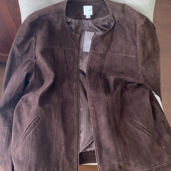 JJill Genuine Suede Leather Zippered Jacket - Picture 10 of 11